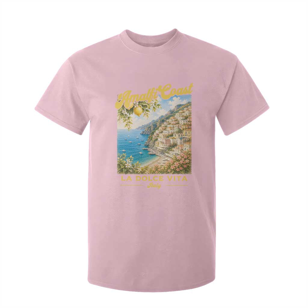Amalfi Coast La Dolce Vita Italy T Shirt For Kid Vintage Summer Amalfi Coast TS10 Light Pink Print Your Wear