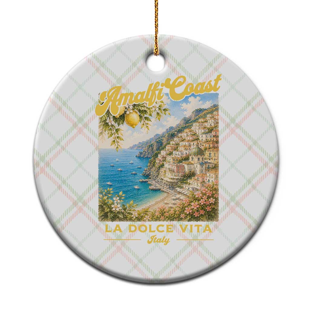 Amalfi Coast La Dolce Vita Italy Ceramic Ornament Vintage Summer Amalfi Coast TS10 1pc Christmas Plaid Print Your Wear