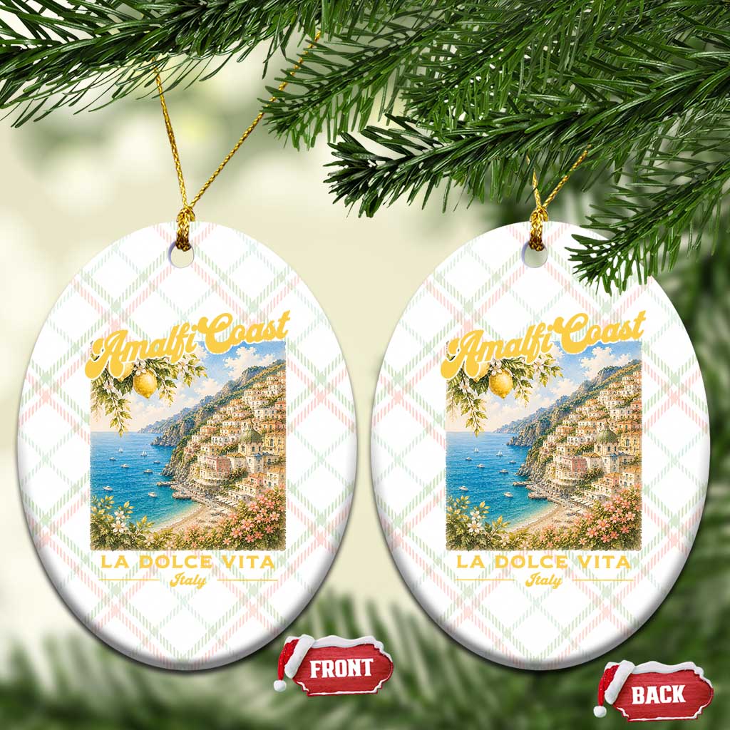 Amalfi Coast La Dolce Vita Italy Ceramic Ornament Vintage Summer Amalfi Coast TS10 Print Your Wear