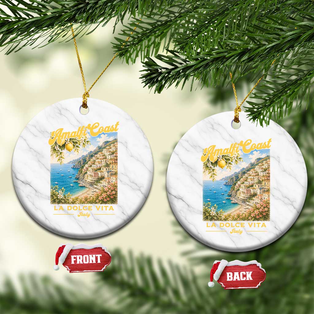Amalfi Coast La Dolce Vita Italy Ceramic Ornament Vintage Summer Amalfi Coast TS10 1pc White Marble Print Your Wear