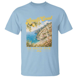 Amalfi Coast La Dolce Vita Italy T Shirt Vintage Summer Amalfi Coast TS10 Light Blue Print Your Wear
