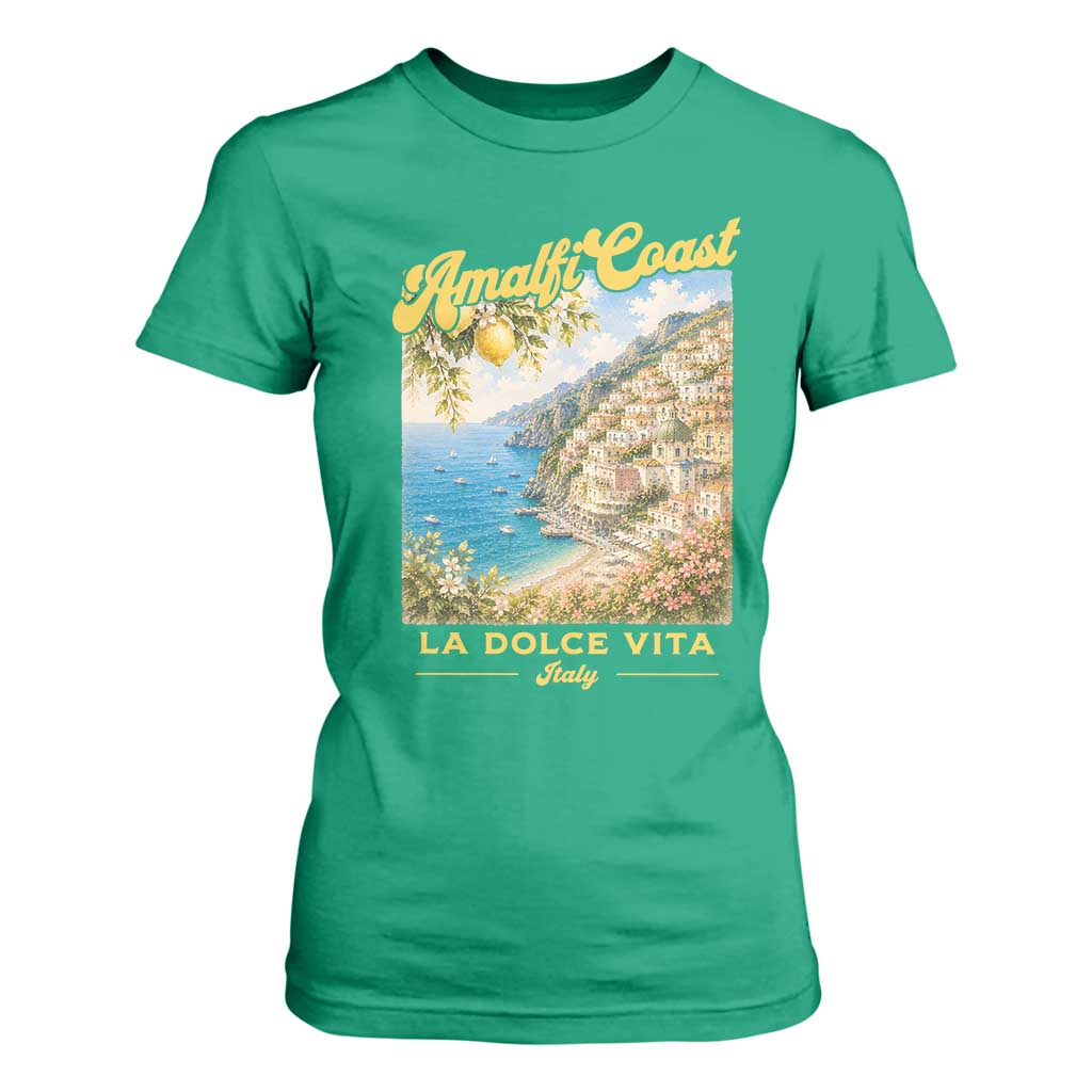 Amalfi Coast La Dolce Vita Italy T Shirt For Women Vintage Summer Amalfi Coast TS10 Irish Green Print Your Wear