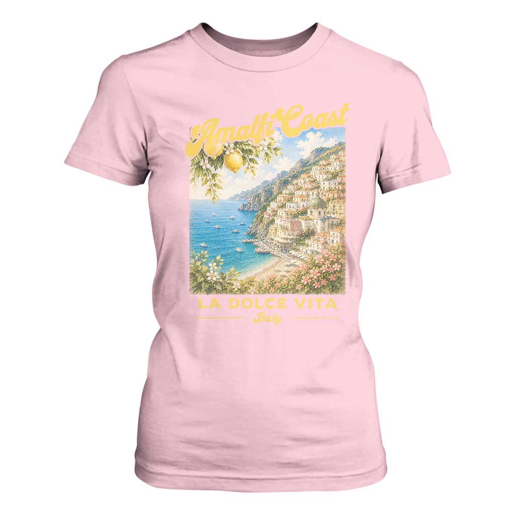 Amalfi Coast La Dolce Vita Italy T Shirt For Women Vintage Summer Amalfi Coast TS10 Light Pink Print Your Wear