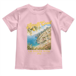 Amalfi Coast La Dolce Vita Italy Toddler T Shirt Vintage Summer Amalfi Coast TS10 Light Pink Print Your Wear