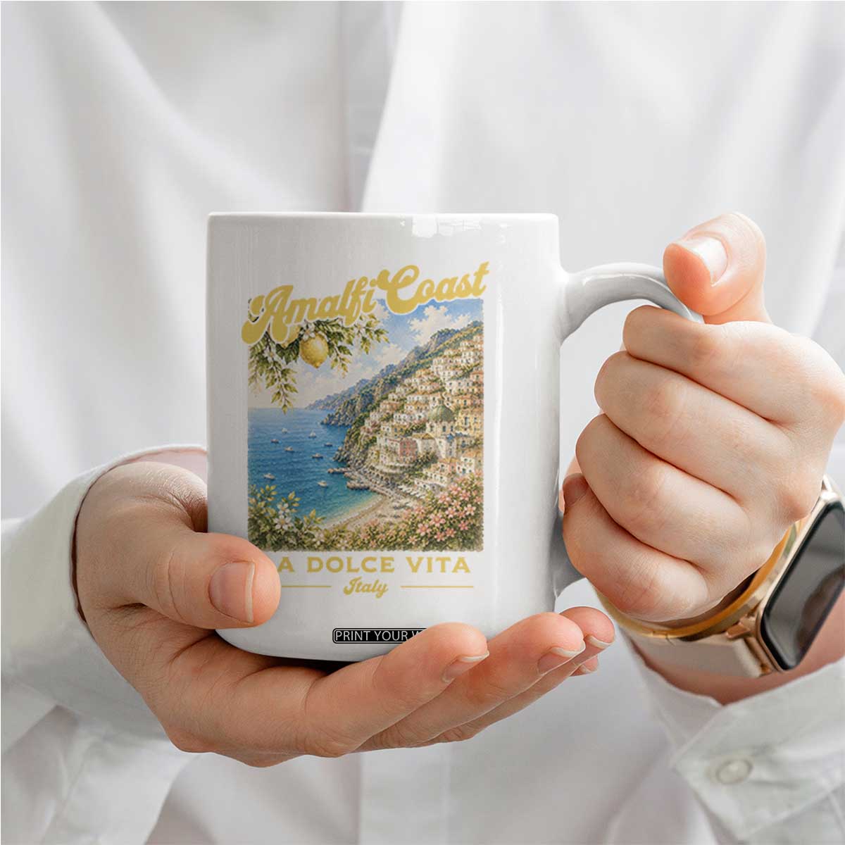 Amalfi Coast La Dolce Vita Italy Coffee Mug Vintage Summer Amalfi Coast TS10 Print Your Wear