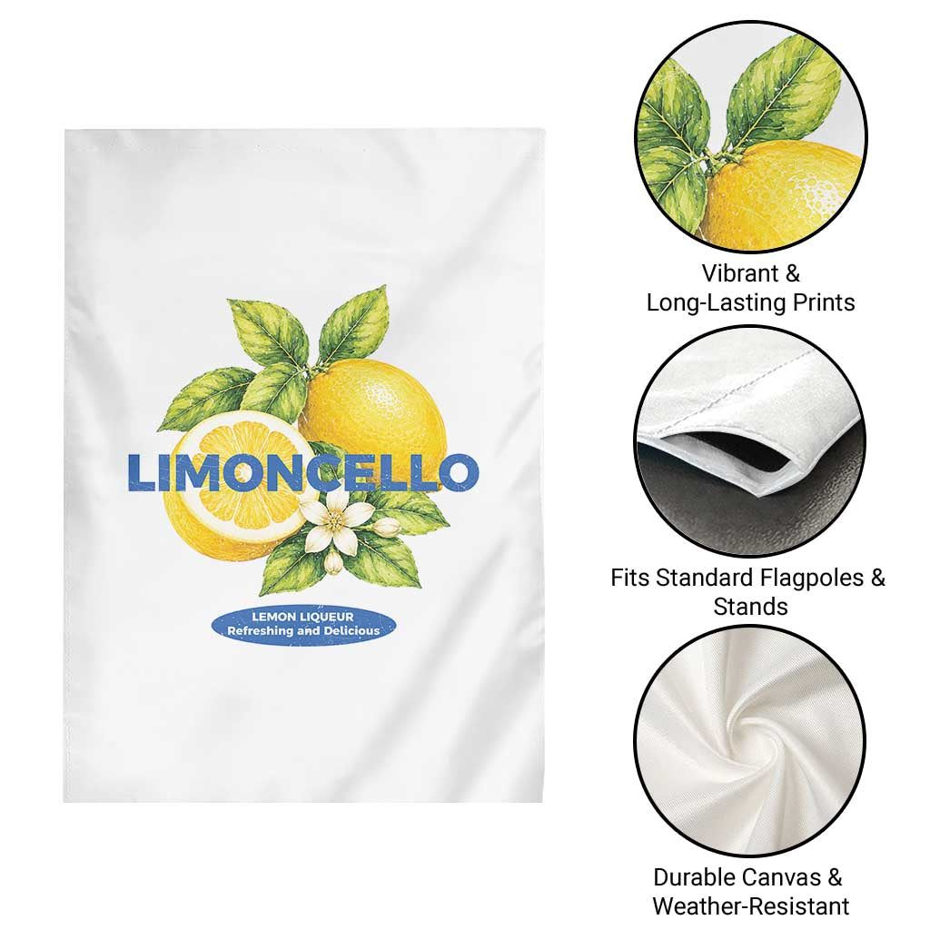 Vintage Limoncello Lemon Liqueur Garden Flag Citrus Fruit Botanical Italian Summer Graphic