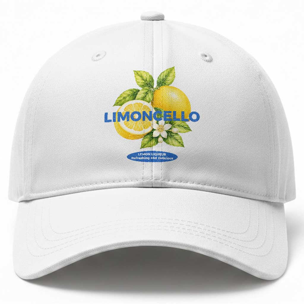Vintage Limoncello Lemon Liqueur Baseball Cap Citrus Fruit Botanical Italian Summer Graphic