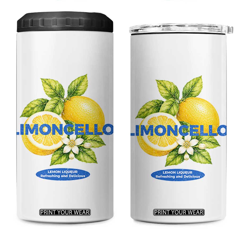 Vintage Limoncello Lemon Liqueur 4 in 1 Can Cooler Tumbler Citrus Fruit Botanical Italian Summer Graphic TS10 One Size: 16 oz White Print Your Wear