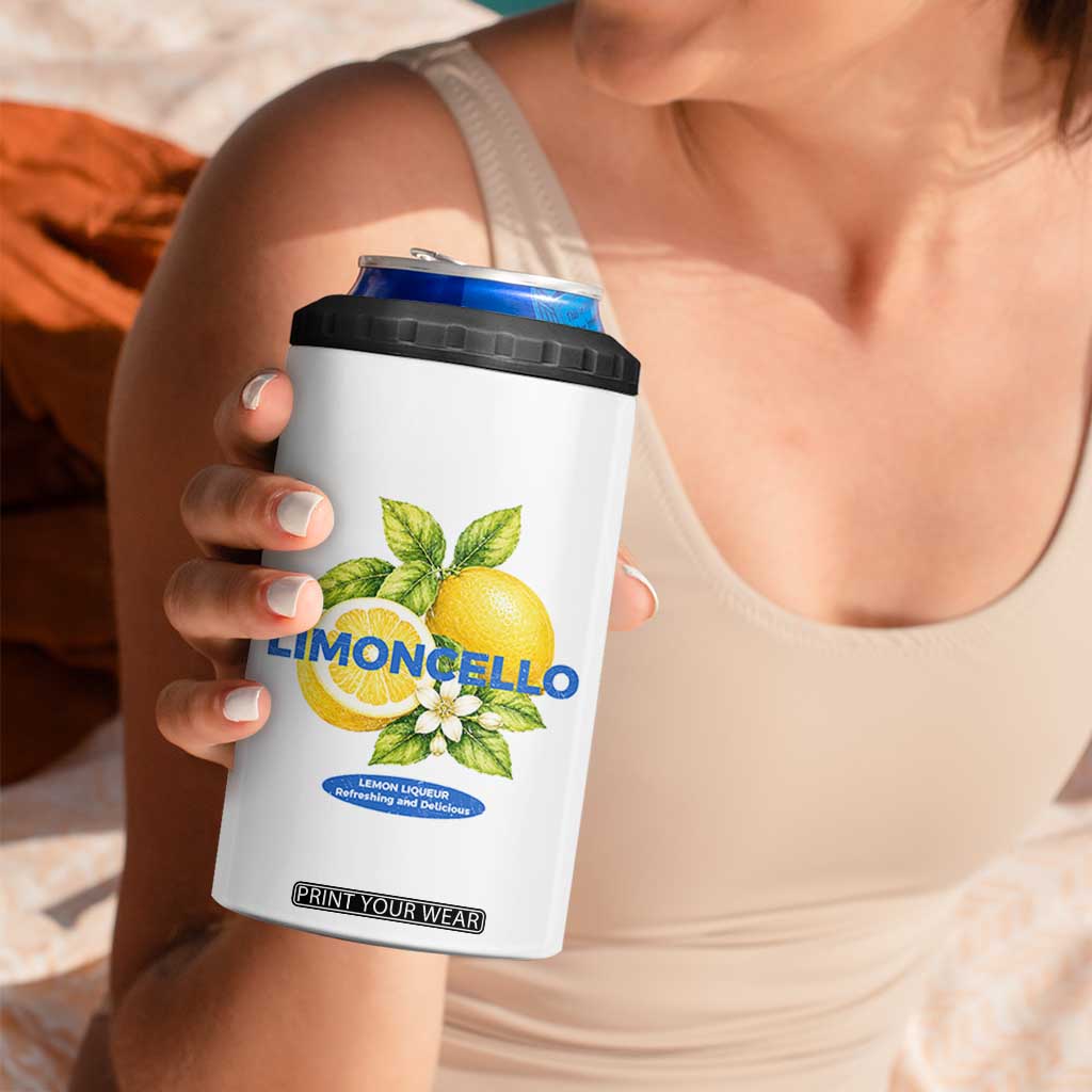 Vintage Limoncello Lemon Liqueur 4 in 1 Can Cooler Tumbler Citrus Fruit Botanical Italian Summer Graphic TS10 Print Your Wear