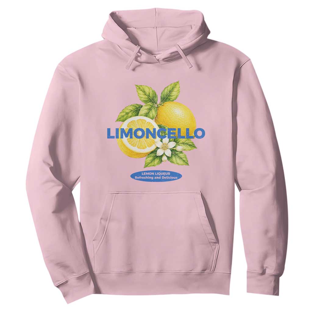 Vintage Limoncello Lemon Liqueur Hoodie Citrus Fruit Botanical Italian Summer Graphic TS10 Light Pink Print Your Wear
