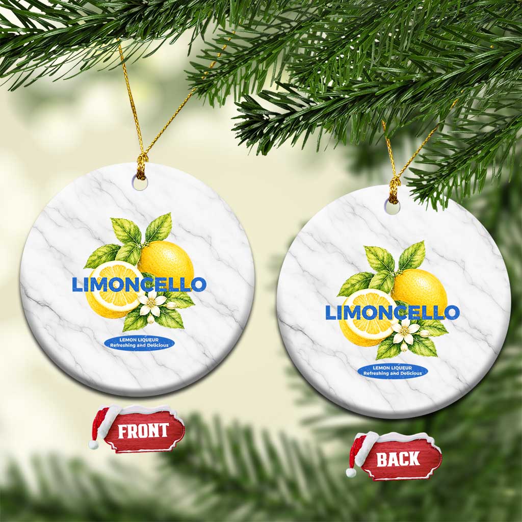 Vintage Limoncello Lemon Liqueur Ceramic Ornament Citrus Fruit Botanical Italian Summer Graphic TS10 1pc White Marble Print Your Wear