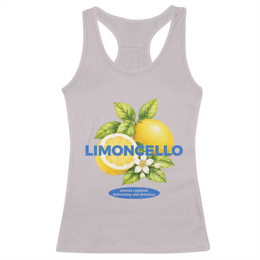 Vintage Limoncello Lemon Liqueur Racerback Tank Top Citrus Fruit Botanical Italian Summer Graphic TS10 Ice Gray Print Your Wear