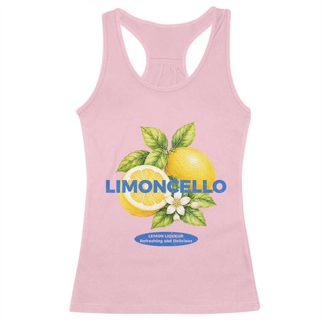 Vintage Limoncello Lemon Liqueur Racerback Tank Top Citrus Fruit Botanical Italian Summer Graphic TS10 Light Pink Print Your Wear