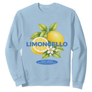 Vintage Limoncello Lemon Liqueur Sweatshirt Citrus Fruit Botanical Italian Summer Graphic TS10 Light Blue Print Your Wear