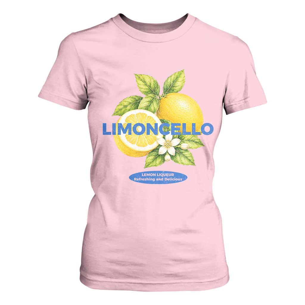 Vintage Limoncello Lemon Liqueur T Shirt For Women Citrus Fruit Botanical Italian Summer Graphic TS10 Light Pink Print Your Wear
