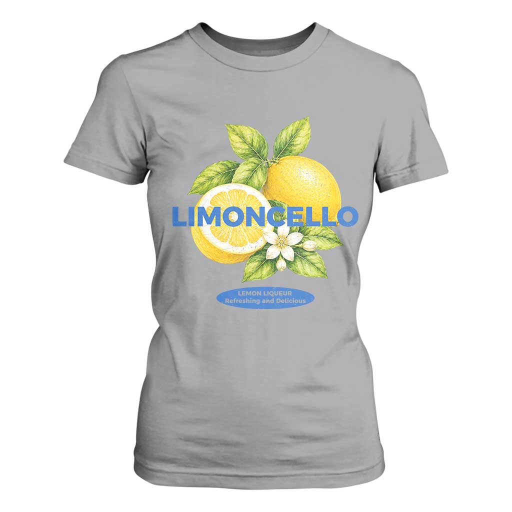 Vintage Limoncello Lemon Liqueur T Shirt For Women Citrus Fruit Botanical Italian Summer Graphic TS10 Sport Gray Print Your Wear