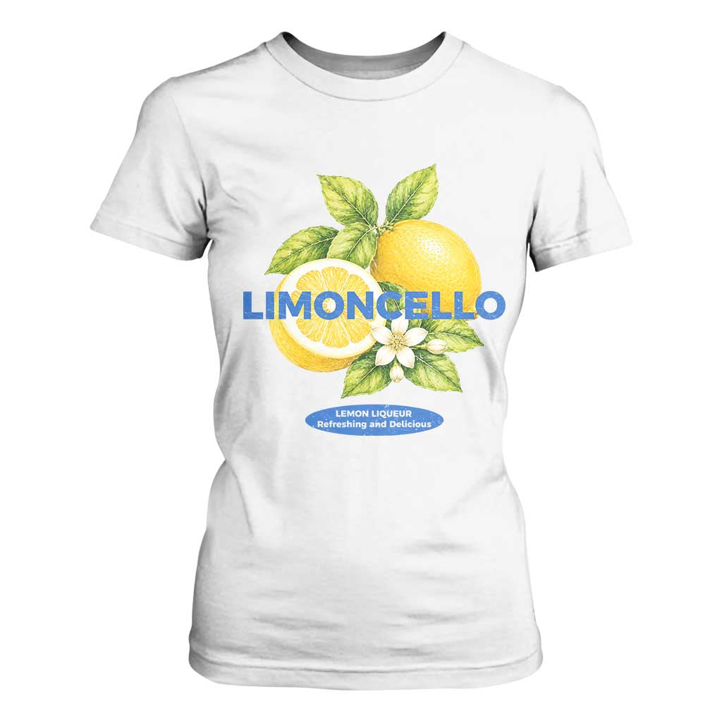 Vintage Limoncello Lemon Liqueur T Shirt For Women Citrus Fruit Botanical Italian Summer Graphic TS10 White Print Your Wear
