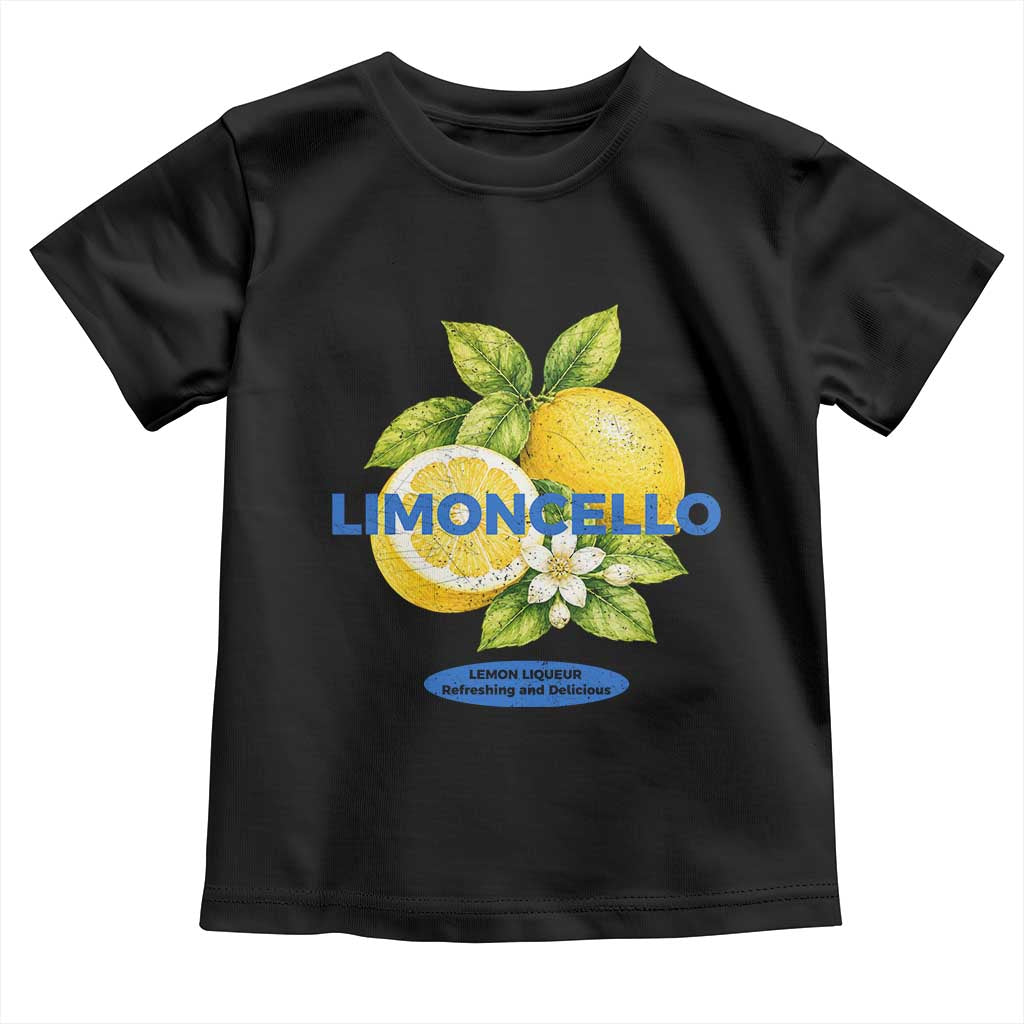 Vintage Limoncello Lemon Liqueur Toddler T Shirt Citrus Fruit Botanical Italian Summer Graphic TS10 Black Print Your Wear