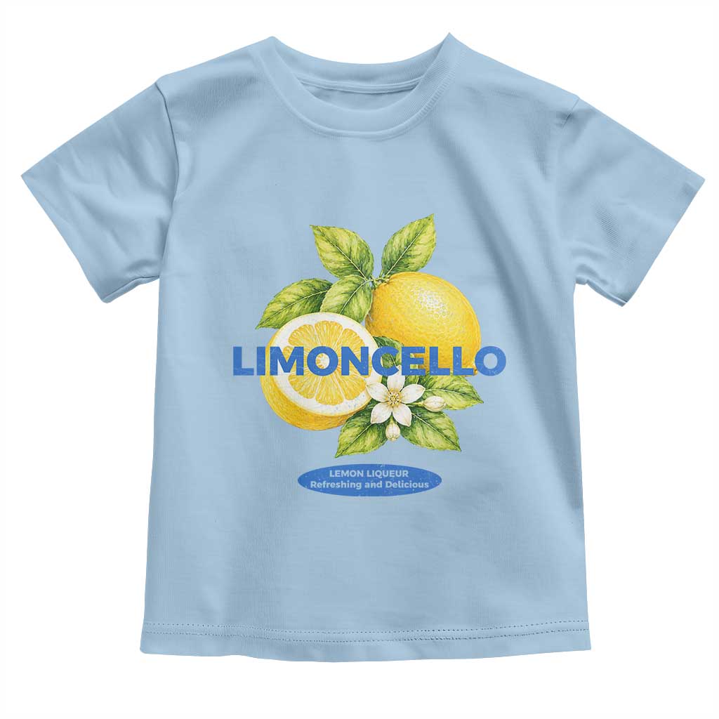 Vintage Limoncello Lemon Liqueur Toddler T Shirt Citrus Fruit Botanical Italian Summer Graphic TS10 Light Blue Print Your Wear