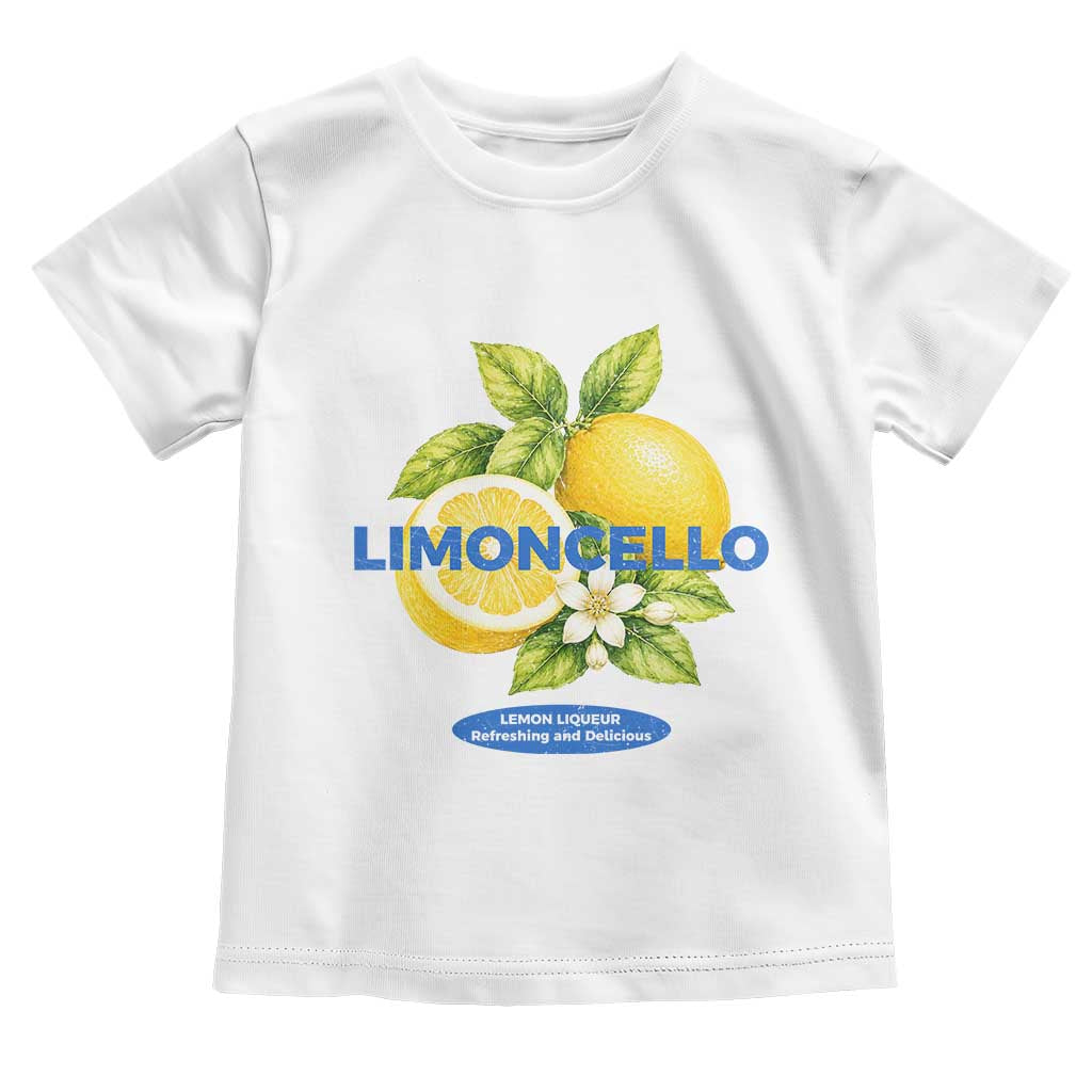 Vintage Limoncello Lemon Liqueur Toddler T Shirt Citrus Fruit Botanical Italian Summer Graphic TS10 White Print Your Wear
