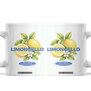 Vintage Limoncello Lemon Liqueur Coffee Mug Citrus Fruit Botanical Italian Summer Graphic