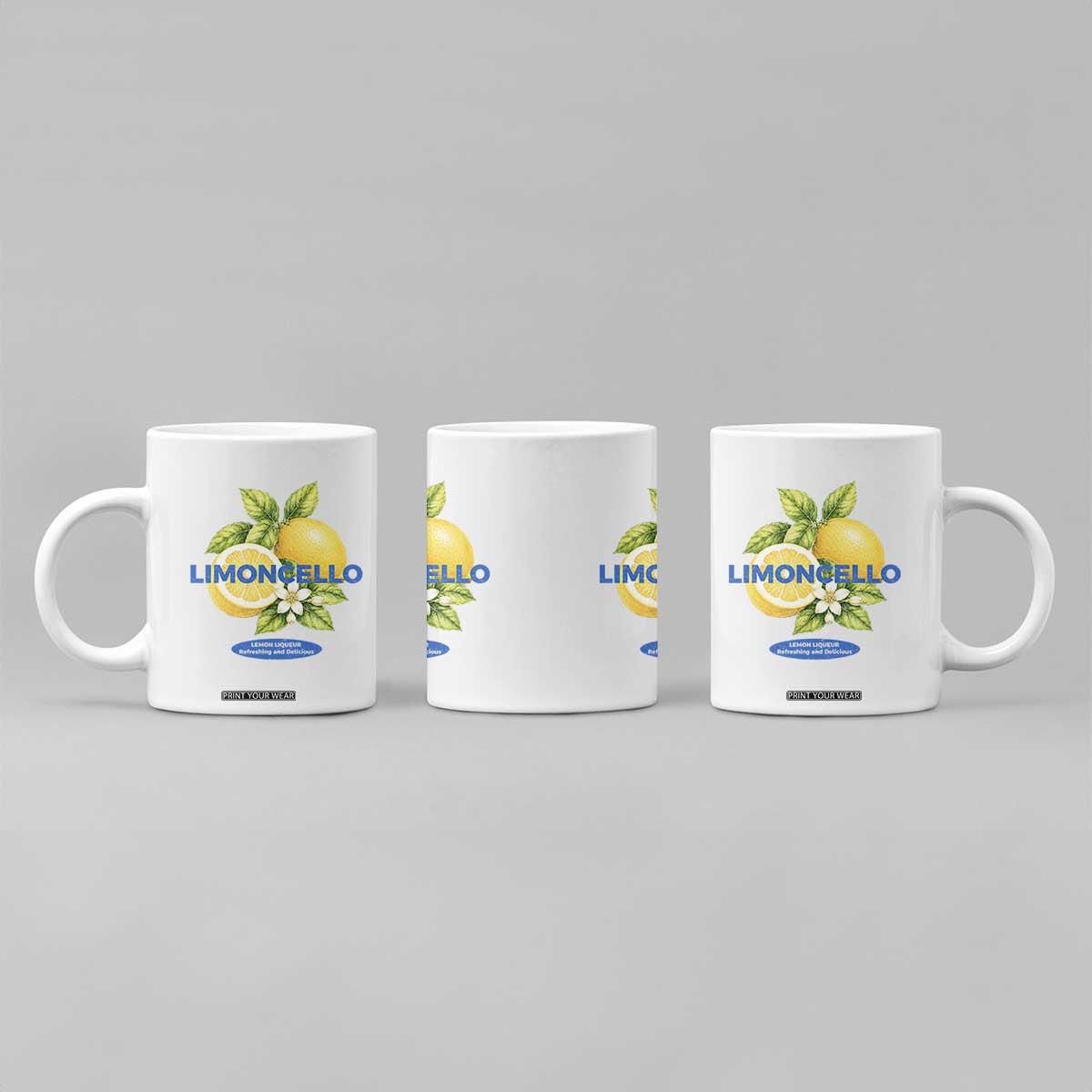 Vintage Limoncello Lemon Liqueur Coffee Mug Citrus Fruit Botanical Italian Summer Graphic