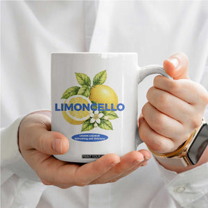 Vintage Limoncello Lemon Liqueur Coffee Mug Citrus Fruit Botanical Italian Summer Graphic
