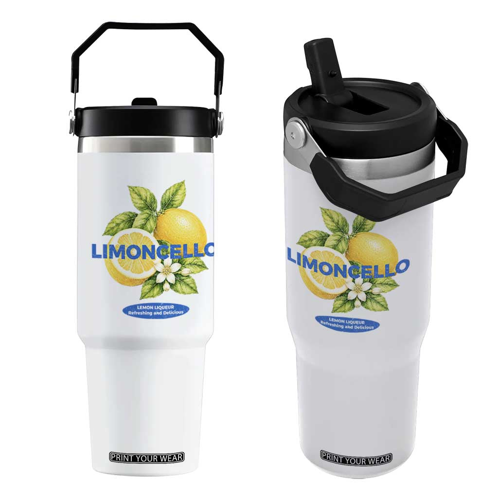 Vintage Limoncello Lemon Liqueur Flip Straw Tumbler Citrus Fruit Botanical Italian Summer Graphic TS10 One Size: 30 oz White Print Your Wear