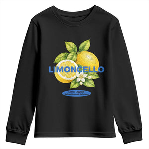Vintage Limoncello Lemon Liqueur Youth Sweatshirt Citrus Fruit Botanical Italian Summer Graphic TS10 Black Print Your Wear