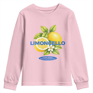 Vintage Limoncello Lemon Liqueur Youth Sweatshirt Citrus Fruit Botanical Italian Summer Graphic TS10 Light Pink Print Your Wear