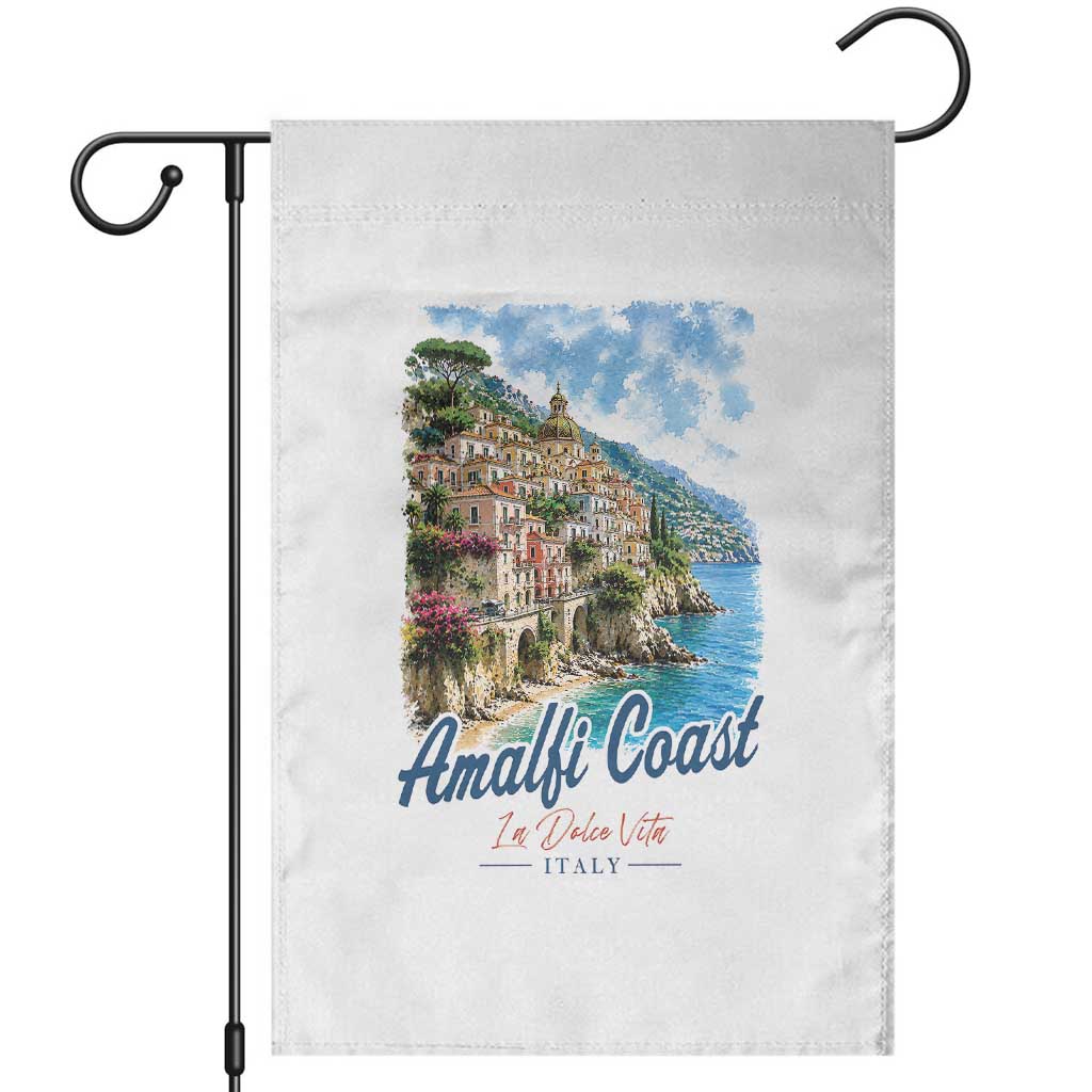 Amalfi Coast Garden Flag La Dolce Vita Italy Coastal Village Vintage Mediterranean Paradise TS10 White Print Your Wear
