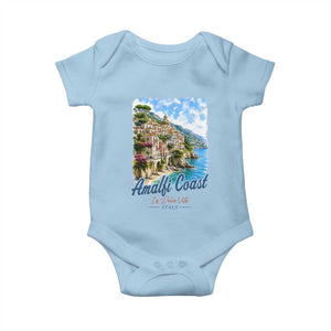 Amalfi Coast Baby Onesie La Dolce Vita Italy Coastal Village Vintage Mediterranean Paradise TS10 Light Blue Print Your Wear