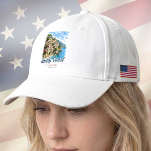 Amalfi Coast Baseball Cap La Dolce Vita Italy Coastal Village Vintage Mediterranean Paradise