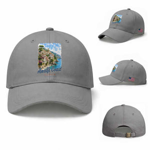 Amalfi Coast Baseball Cap La Dolce Vita Italy Coastal Village Vintage Mediterranean Paradise