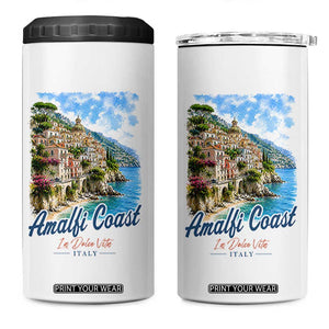Amalfi Coast 4 in 1 Can Cooler Tumbler La Dolce Vita Italy Coastal Village Vintage Mediterranean Paradise TS10 One Size: 16 oz White Print Your Wear