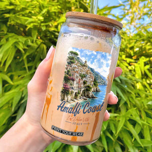 Amalfi Coast Glass Can La Dolce Vita Italy Coastal Village Vintage Mediterranean Paradise TS10 White Print Your Wear