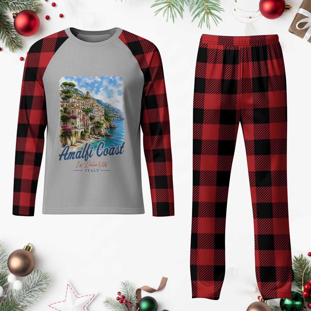 Amalfi Coast Plaid Pajama Set La Dolce Vita Italy Coastal Village Vintage Mediterranean Paradise TS10 Buffalo Plaid Print Your Wear