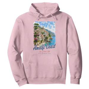 Amalfi Coast Hoodie La Dolce Vita Italy Coastal Village Vintage Mediterranean Paradise TS10 Light Pink Print Your Wear