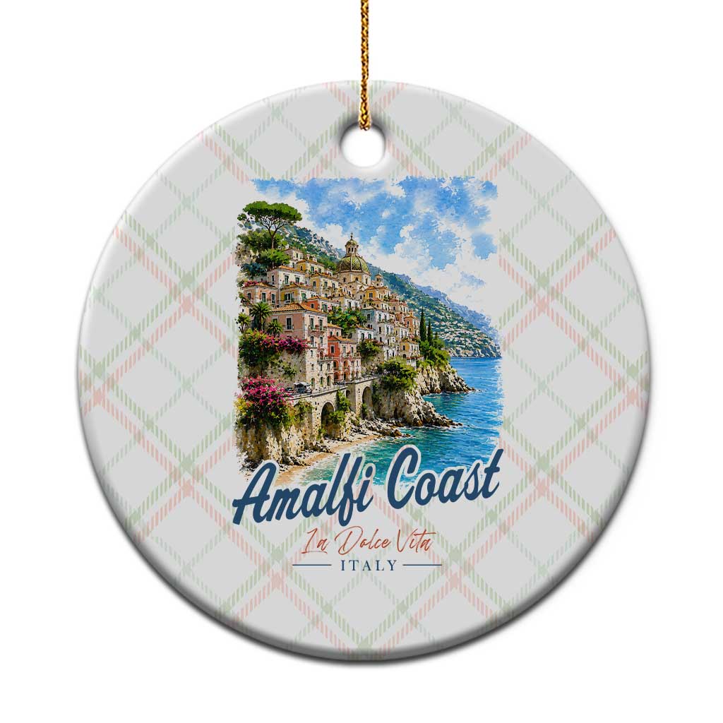Amalfi Coast Ceramic Ornament La Dolce Vita Italy Coastal Village Vintage Mediterranean Paradise TS10 1pc Christmas Plaid Print Your Wear