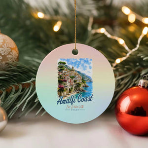 Amalfi Coast Ceramic Ornament La Dolce Vita Italy Coastal Village Vintage Mediterranean Paradise TS10 1pc Pastel Print Your Wear