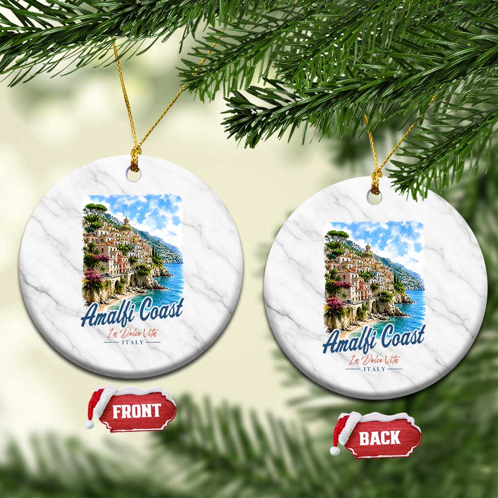 Amalfi Coast Ceramic Ornament La Dolce Vita Italy Coastal Village Vintage Mediterranean Paradise TS10 1pc White Marble Print Your Wear