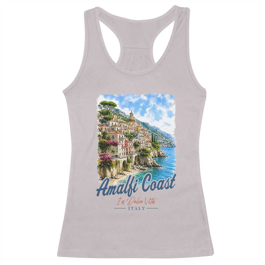Amalfi Coast Racerback Tank Top La Dolce Vita Italy Coastal Village Vintage Mediterranean Paradise TS10 Ice Gray Print Your Wear