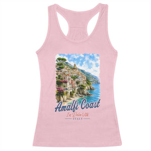 Amalfi Coast Racerback Tank Top La Dolce Vita Italy Coastal Village Vintage Mediterranean Paradise TS10 Light Pink Print Your Wear
