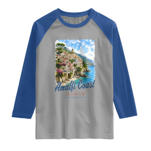 Amalfi Coast Raglan Shirt La Dolce Vita Italy Coastal Village Vintage Mediterranean Paradise TS10 Sport Gray Royal Print Your Wear