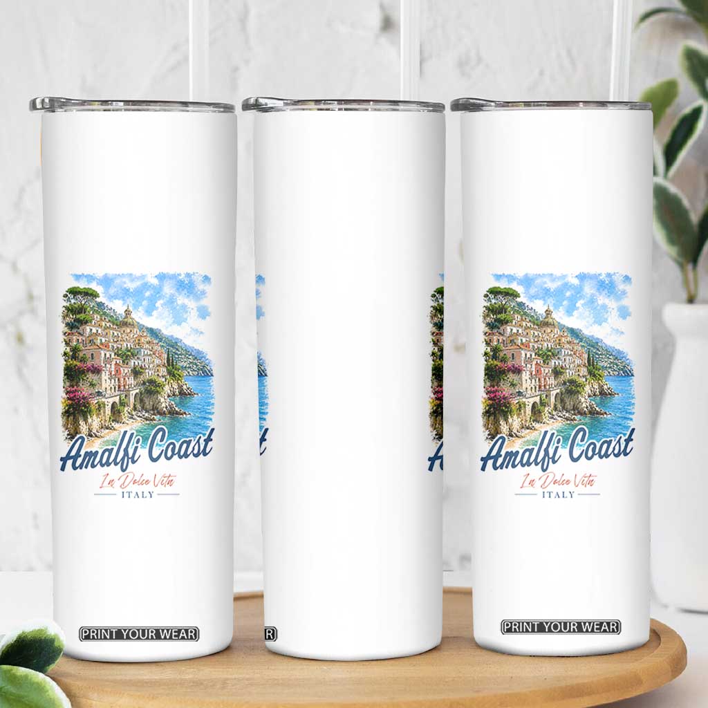 Amalfi Coast Skinny Tumbler La Dolce Vita Italy Coastal Village Vintage Mediterranean Paradise TS10 Print Your Wear