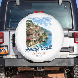 Amalfi Coast Spare Tire Cover La Dolce Vita Italy Coastal Village Vintage Mediterranean Paradise TS10 No hole White Print Your Wear