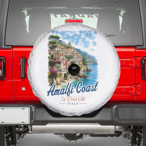 Amalfi Coast Spare Tire Cover La Dolce Vita Italy Coastal Village Vintage Mediterranean Paradise TS10 White Print Your Wear
