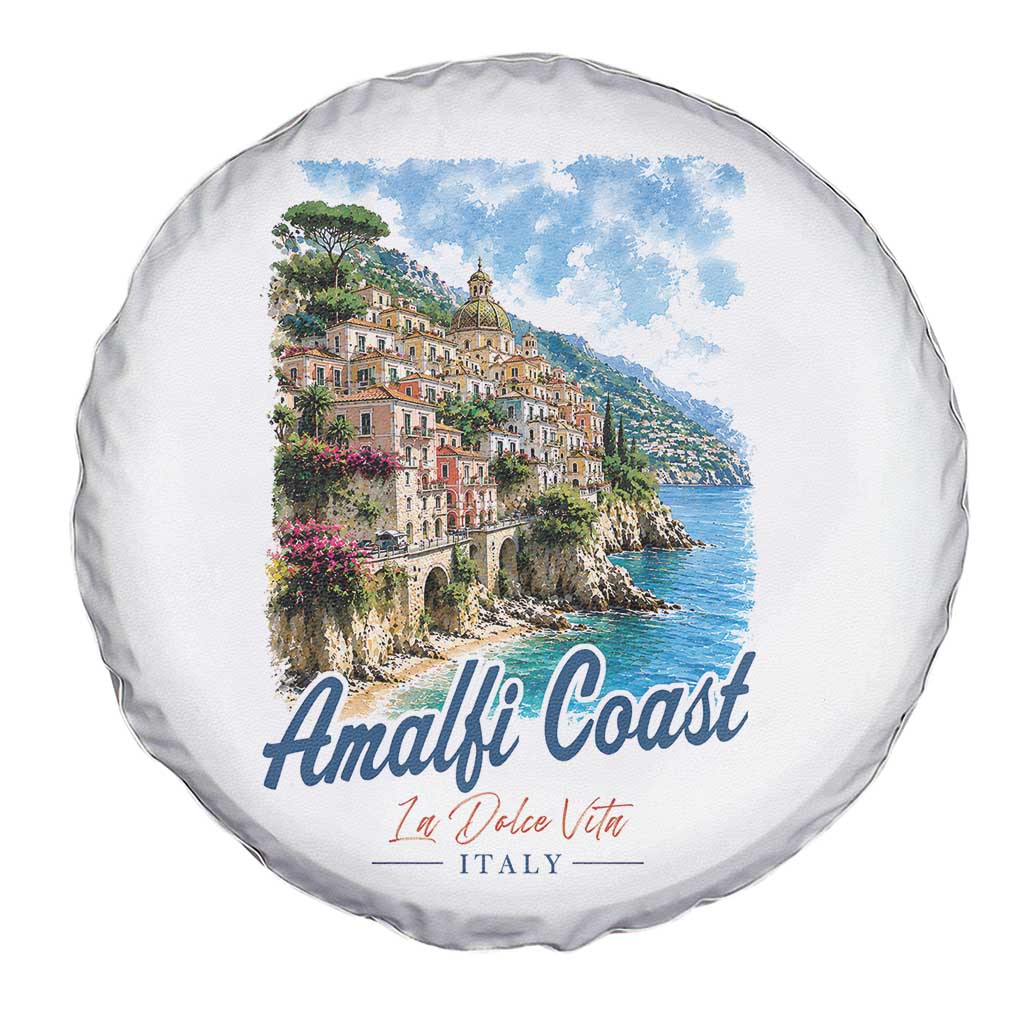 Amalfi Coast Spare Tire Cover La Dolce Vita Italy Coastal Village Vintage Mediterranean Paradise TS10 Print Your Wear