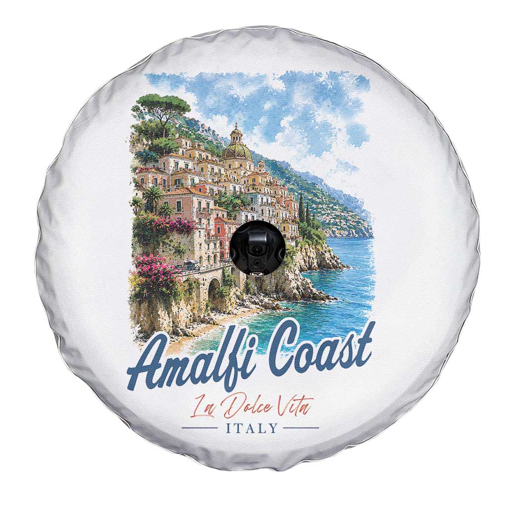 Amalfi Coast Spare Tire Cover La Dolce Vita Italy Coastal Village Vintage Mediterranean Paradise TS10 Print Your Wear