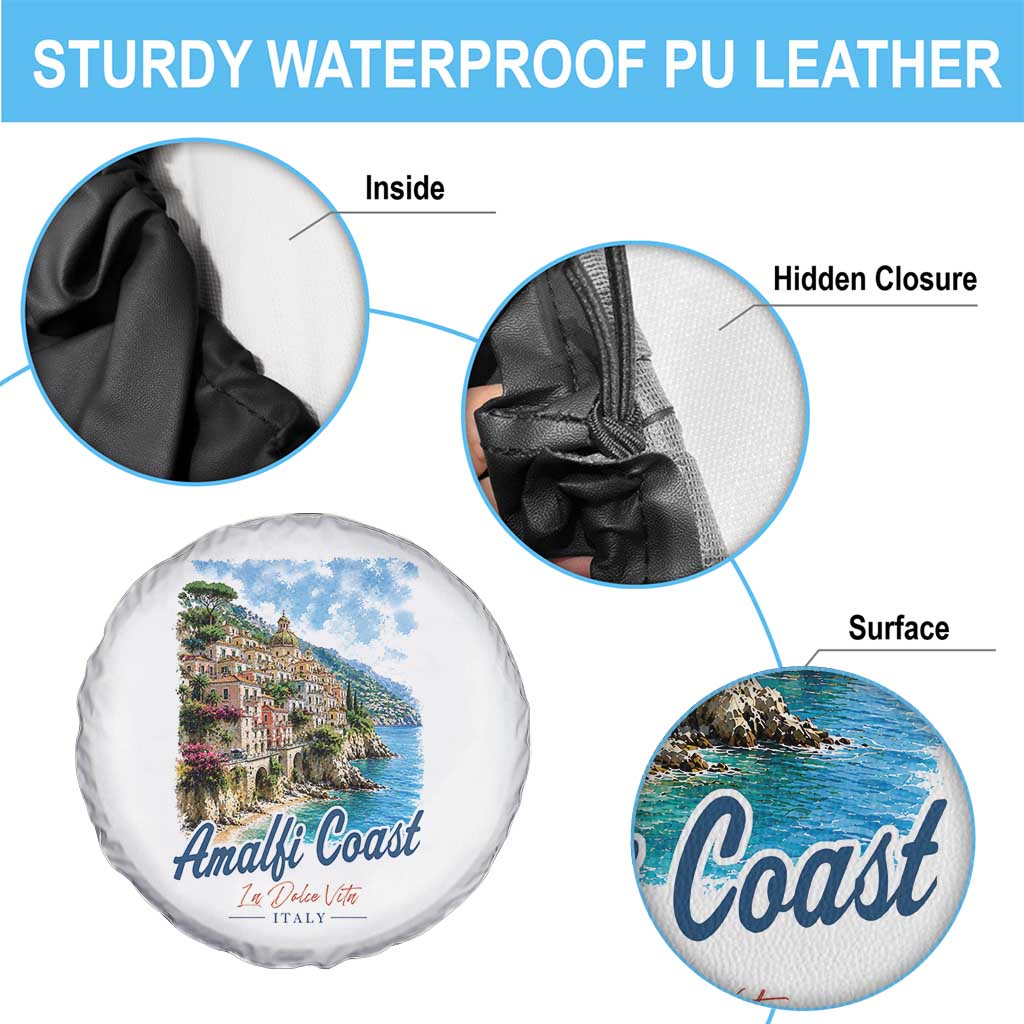 Amalfi Coast Spare Tire Cover La Dolce Vita Italy Coastal Village Vintage Mediterranean Paradise TS10 Print Your Wear